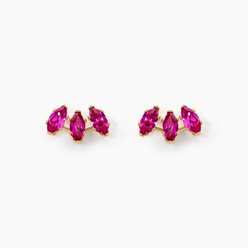 Boucles D'oreilles Puces Euclid Or Jaune Oxyde De Zirconium - Spannringe Damen | OROVIVO