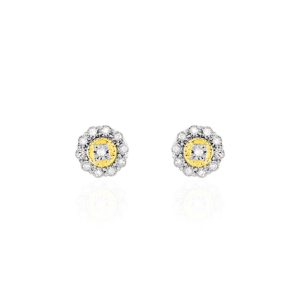 Boucles D'oreilles Or Jaune Charletta Fleur - Spannringe Damen | OROVIVO