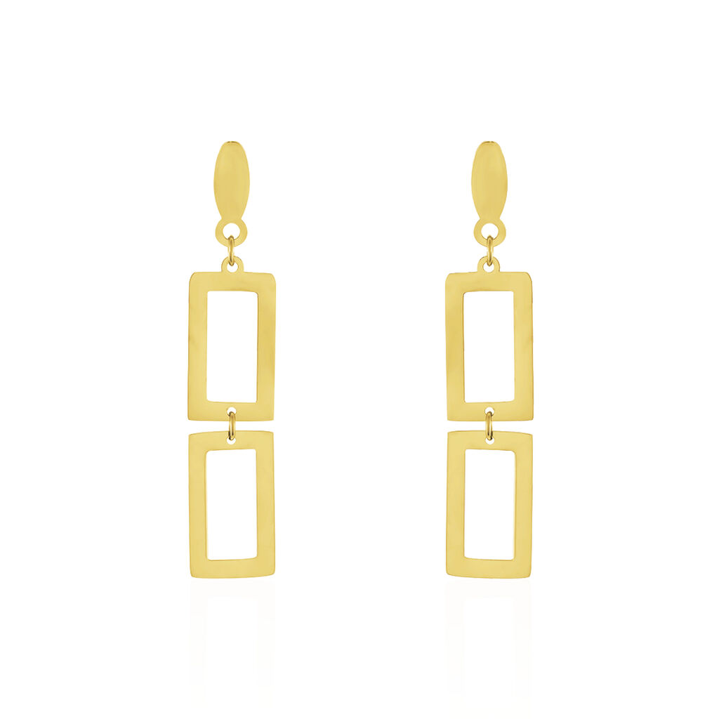 SINA Damen Ohrringe Lang Edelstahl vergoldet Rechteckig - Ohrringe Damen | OROVIVO
