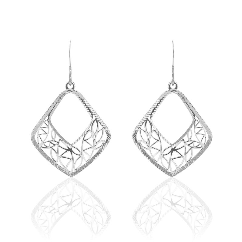 Boucles D'oreilles Pendantes Gemma Argent Blanc - Spannringe Damen | OROVIVO