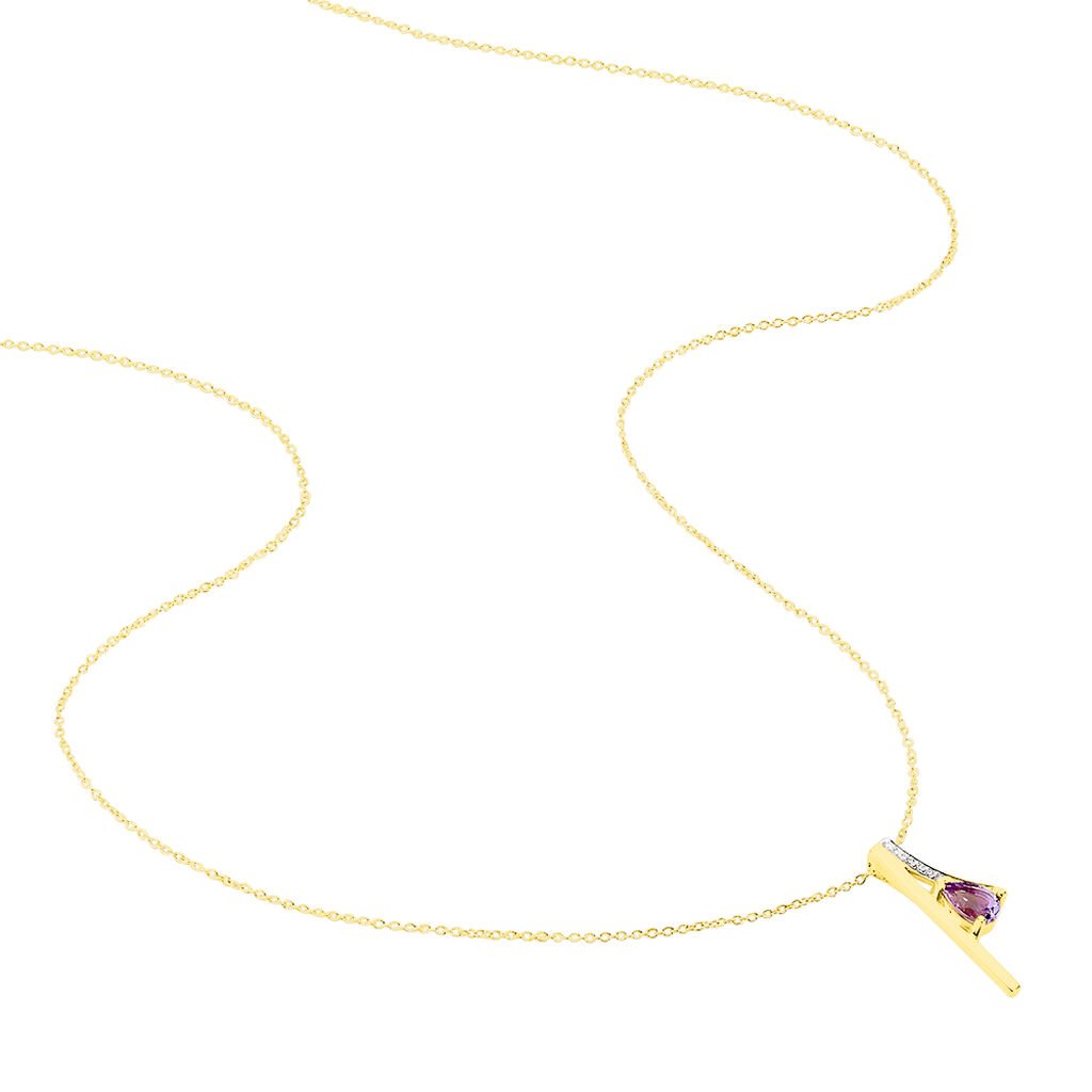 Damen Halskette Gold 375 Amethyst Zirkonia - Halsketten Damen | OROVIVO