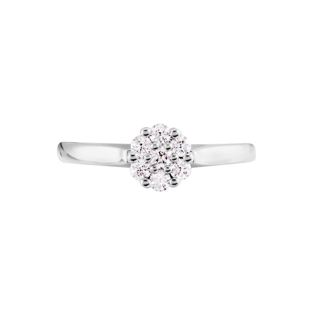 Damen Ring Weißgold 585 Rund Weiß Carocla - Verlobungsringe Damen | OROVIVO