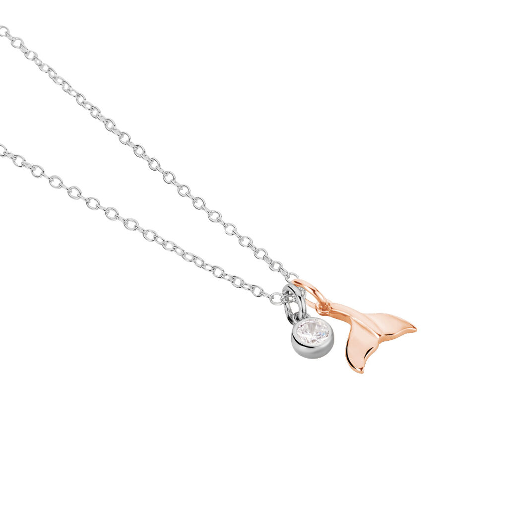 Damen Collier Silber Bicolor 925 Zirkonia Wal - Halsketten Damen | OROVIVO