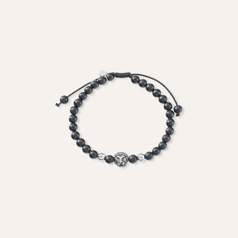 Bracciale Man Code Acciaio Bicolore Bianco / Nero Onice - Spannringe Herren | OROVIVO