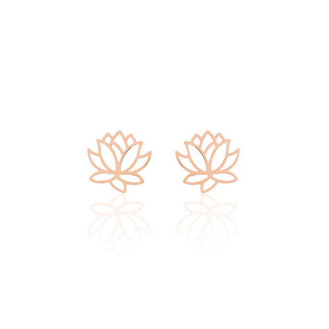 Damen Ohrstecker Silber 925 Rosé Vergoldet Lotus - Ohrstecker Damen | OROVIVO