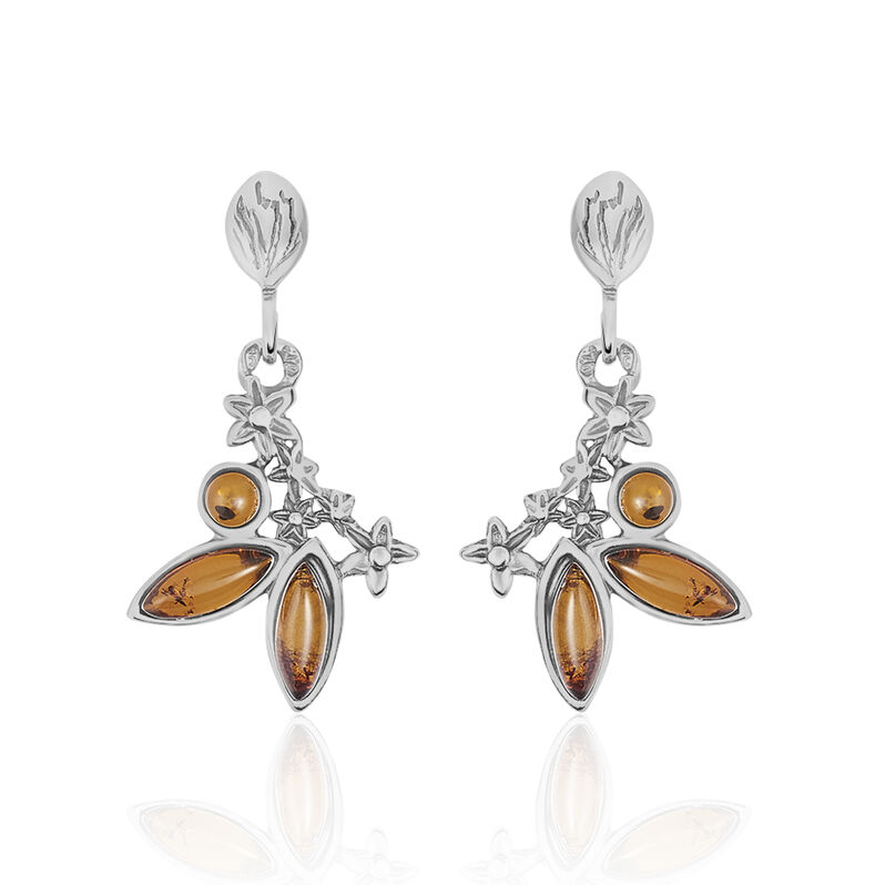 Ohrringe Silber Star Bernstein - Spannringe Damen | OROVIVO