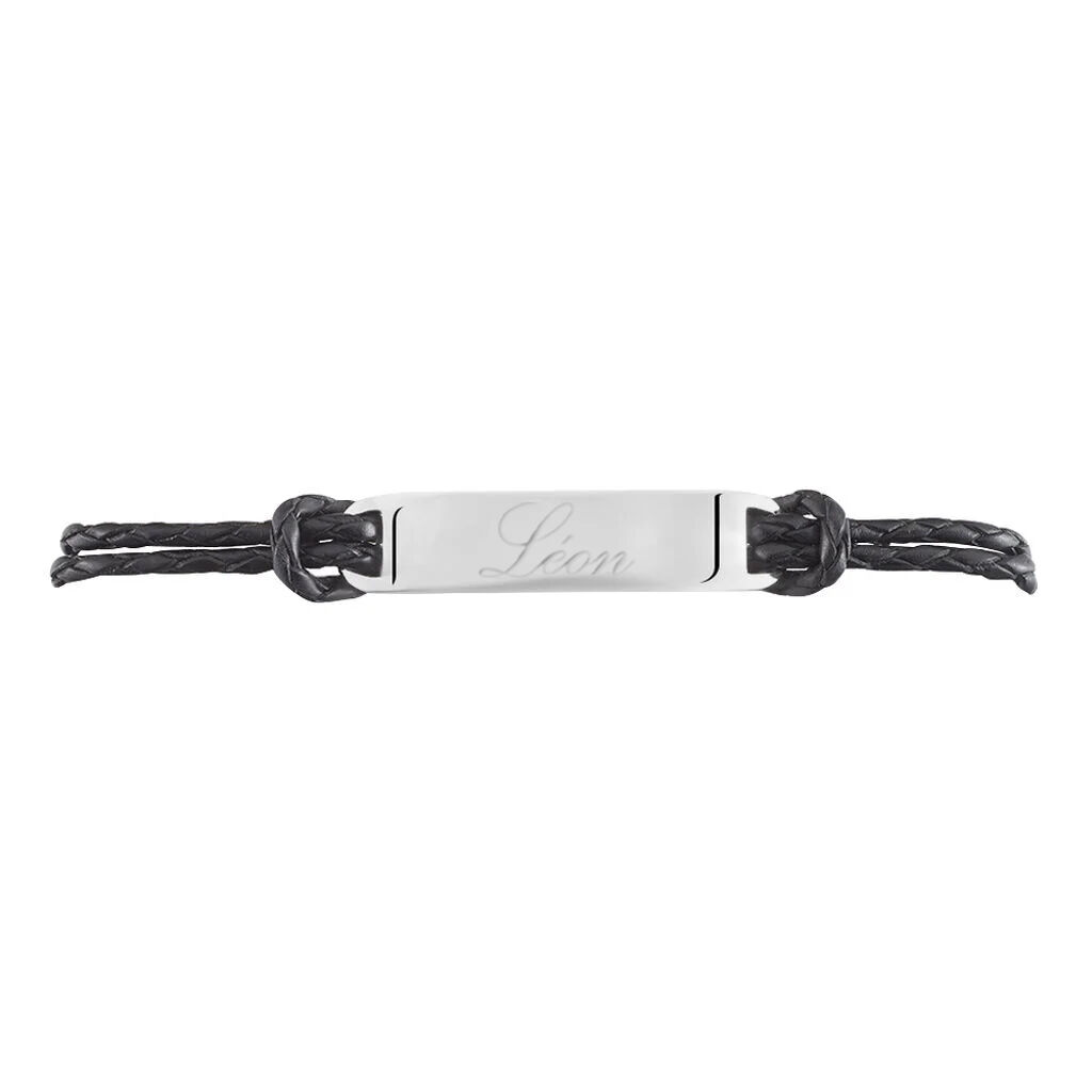Herren Lederarmband Edelstahl Schwarz - Lederarmbänder Herren | OROVIVO