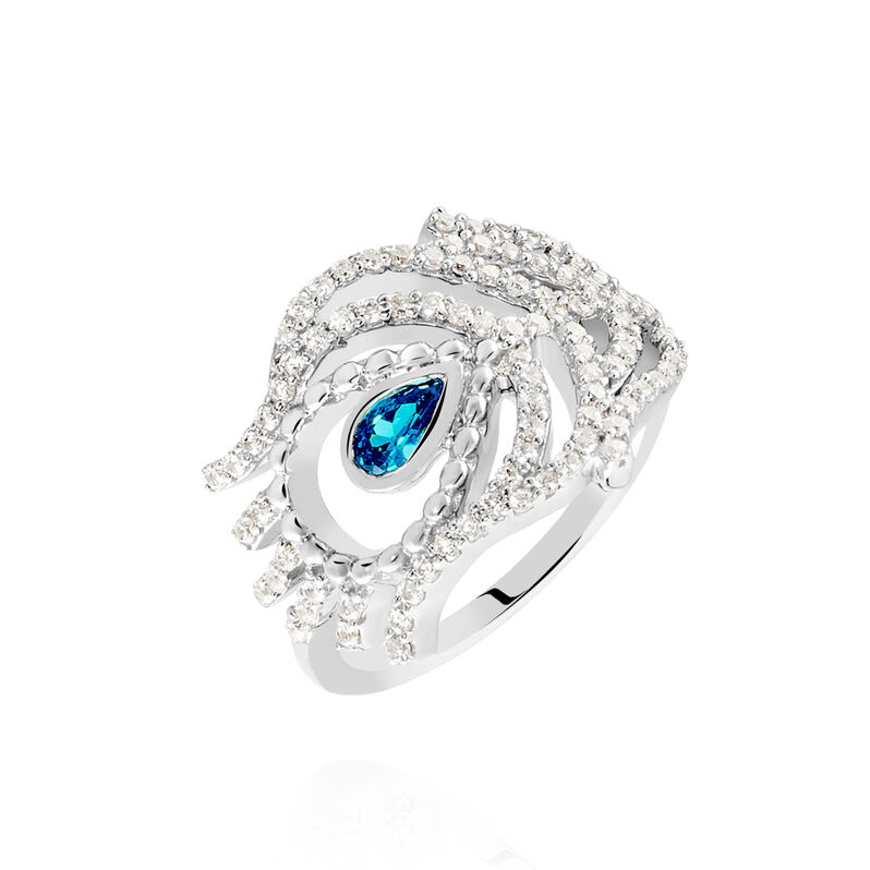 Bague Argent Rhodie Peacock Plume - Spannringe Damen | OROVIVO