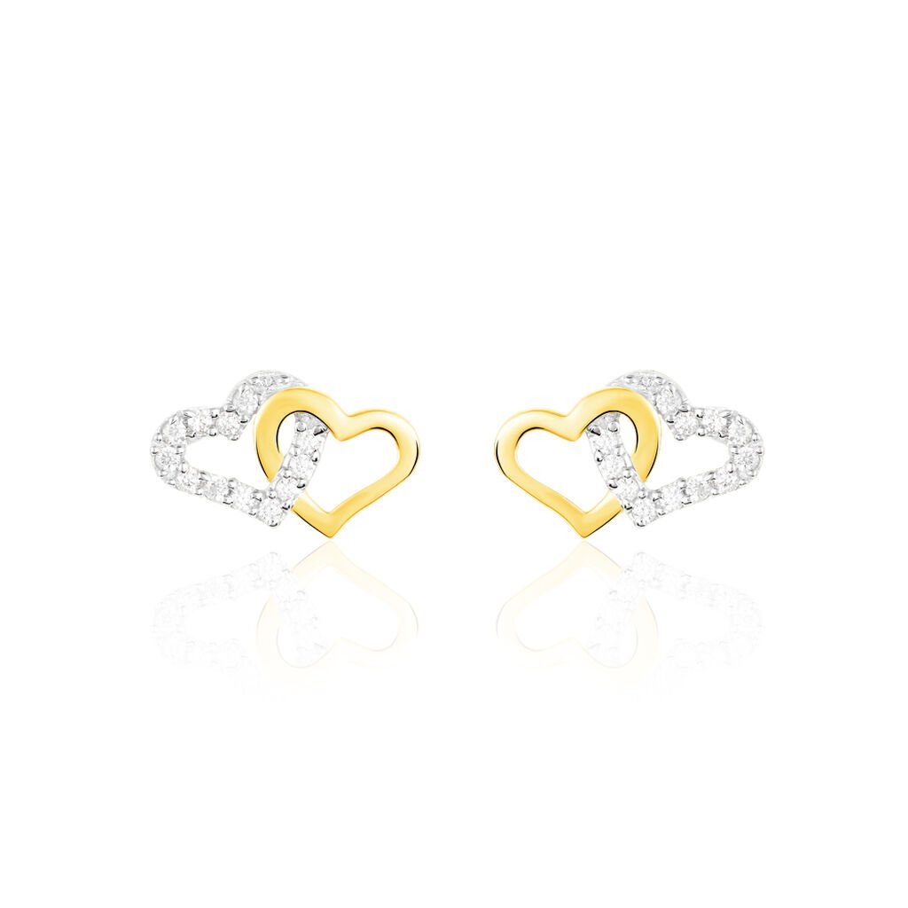 Ohrstecker Gold 375 Zirkonia Herz