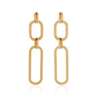 AYLEEN Damen Ohrringe Lang Silber vergoldet 925 Oval B 9,6 mm