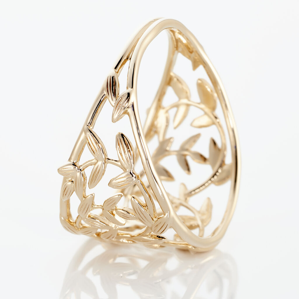 Bague Plaque Or Resli Feuillage - Spannringe Damen | OROVIVO
