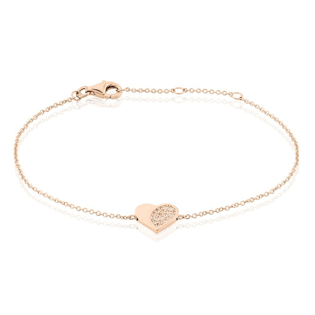 Damen Armband Silber 925 Roségold Zirkonia Herz Devena - Armbänder Damen | OROVIVO