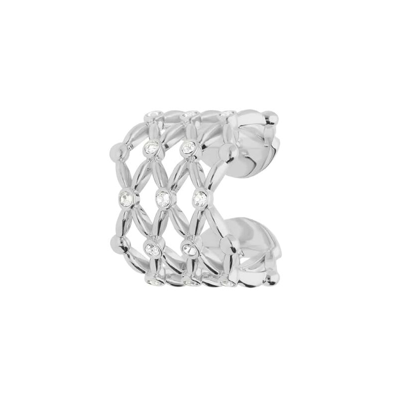 Anello regolabile big in ottone rodiato e brillanti - Spannringe Damen | OROVIVO