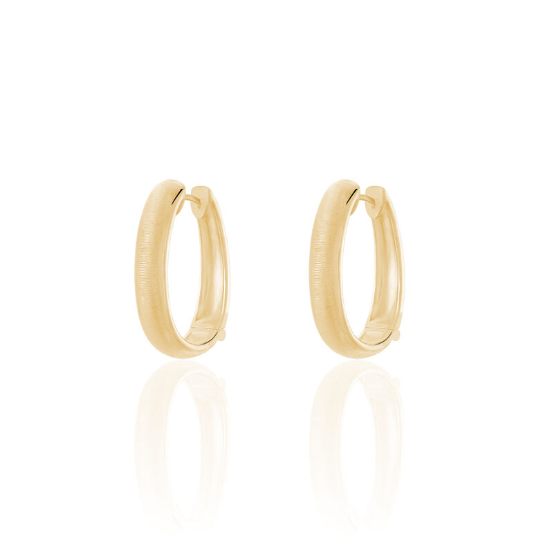 Damen Klappcreole Messing Gold 750 plattiert  - Creolen Damen | OROVIVO