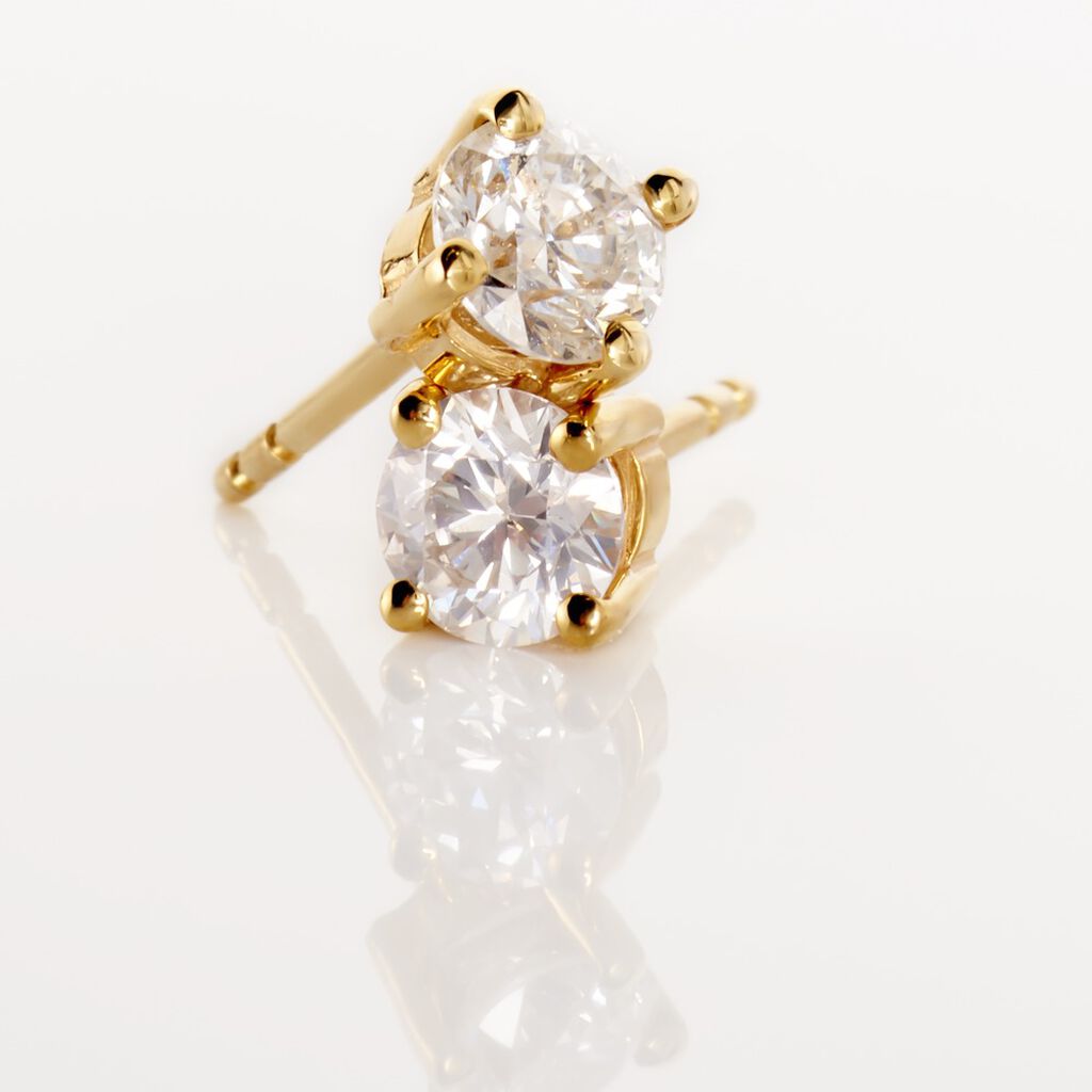 Boucles D'oreilles Puces Tessah Or Jaune Diamant - Spannringe Damen | OROVIVO