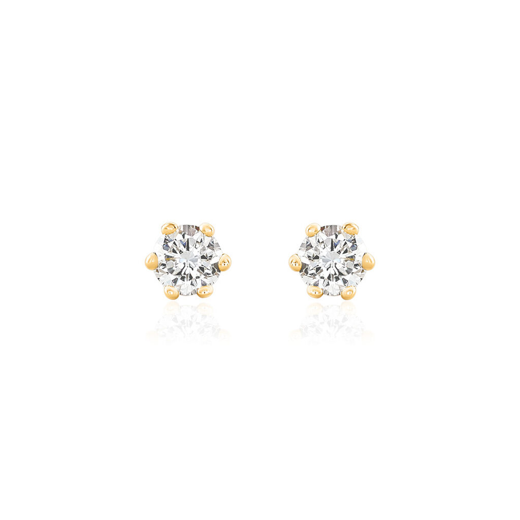 Sonate Damen Ohrstecker Gold 585 (14 Karat) Synthetischer Diamant Weiß 0,26 ct - Ohrstecker Damen | OROVIVO