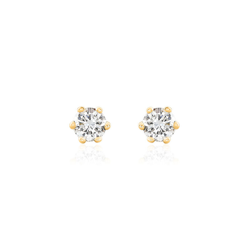 Sonate Damen Ohrstecker Gold 585 (14 Karat) Synthetischer Diamant Weiß 0,26 ct - Ohrstecker Damen | OROVIVO