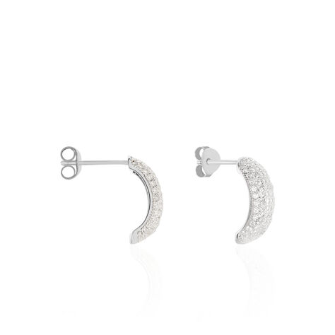Damen Steckcreolen Silber 925 Zirkonia  - Creolen Damen | OROVIVO