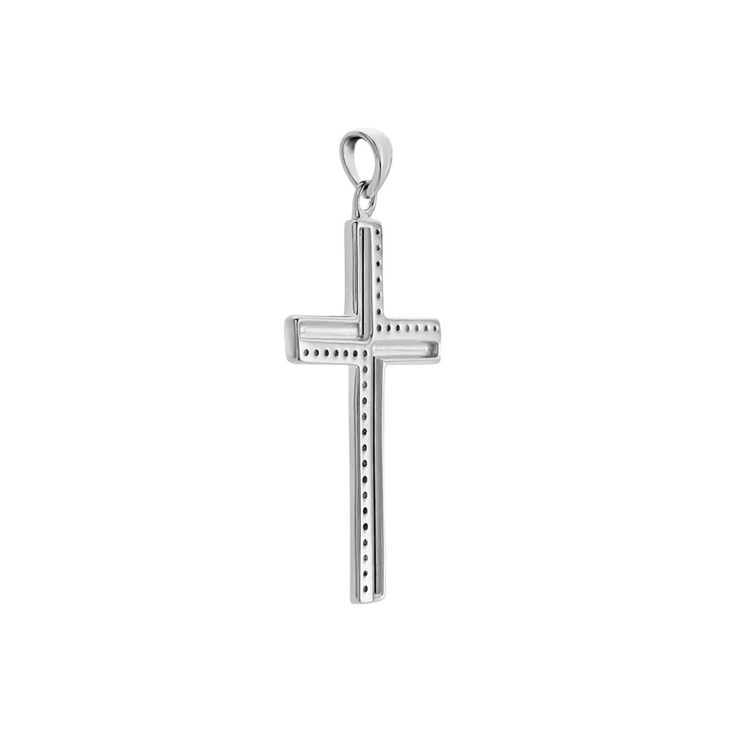 Damen Anh&auml;nger Silber Silber 925 Zirkonia Wei&szlig; Religi&ouml;ses Kreuz B 21,7 mm