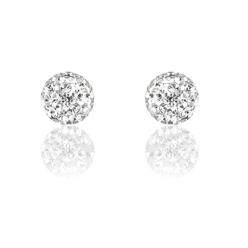 Boucles D'oreilles Puces Branda Or Jaune Strass - Spannringe Damen | OROVIVO