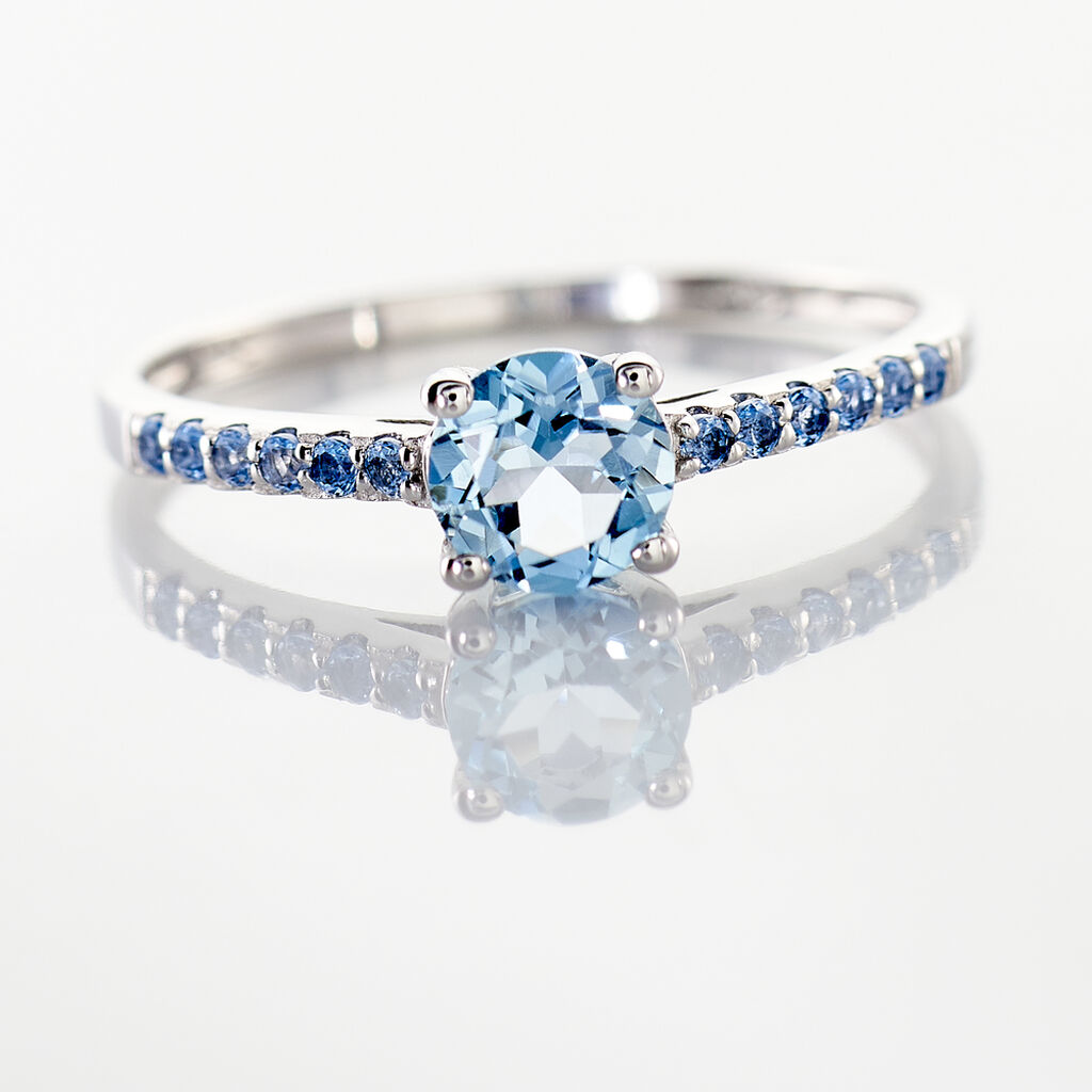Bague Manon Or Blanc Topaze Et Oxyde De Zirconium - Spannringe Damen | OROVIVO