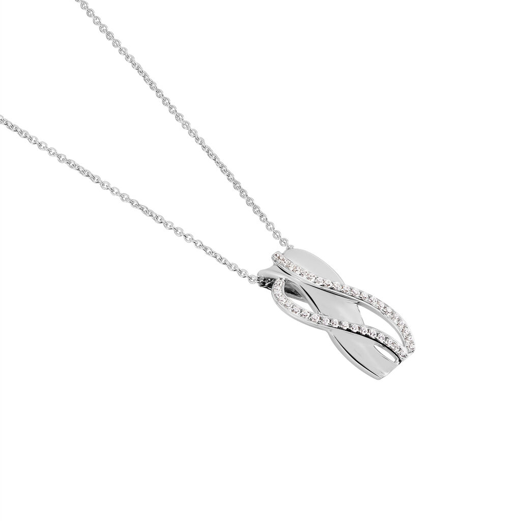 Damen Collier Weißgold 375 Zirkonia Lara - Halsketten Damen | OROVIVO