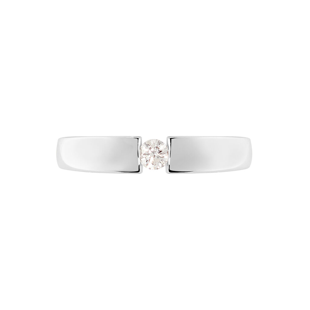 Valencia Damen Ring Wei&szlig;gold 375 (9 Karat) Diamant Wei&szlig; 0,08 ct Kreis B 3,65 mm