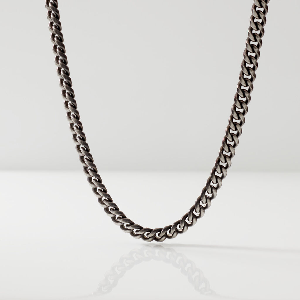 DIEGO Herren Kette Edelstahl Schwarz B 4,9 mm