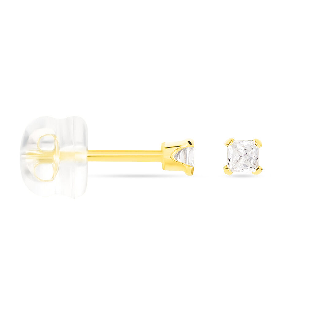 RAFAELA Damen Ohrstecker Gold 375 (9 Karat) Zirkonia Wei&szlig; 1,3 ct Viereck