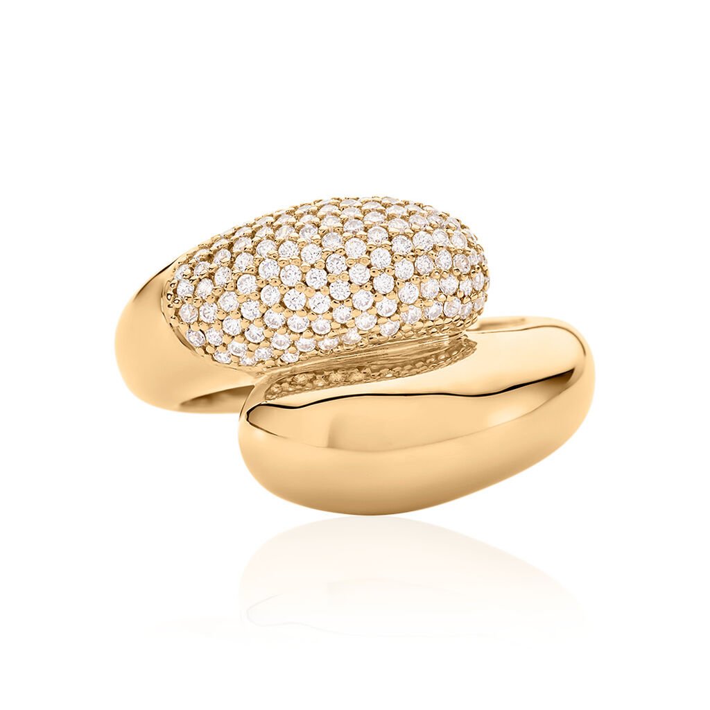 CELIA Damen Ring Vergoldet 750 Zirkonia Weiß, Ring mit Stein