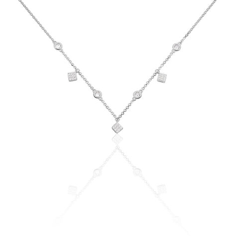 Damen Collier Silber 925 Zirkonia Viereck - Halsketten Damen | OROVIVO