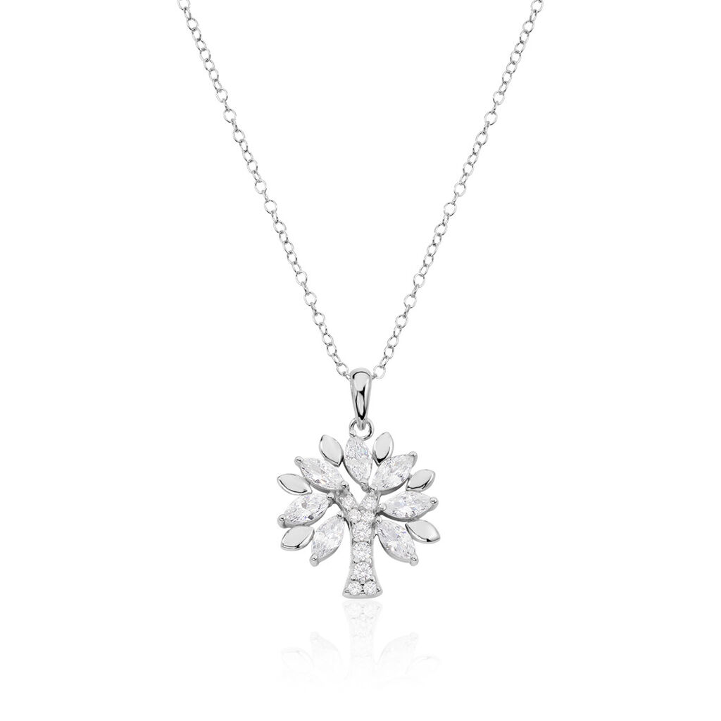 STELLA Damen Collier Silber 925 Zirkonia Wei&szlig; 1,45 ct B 1,2 mm