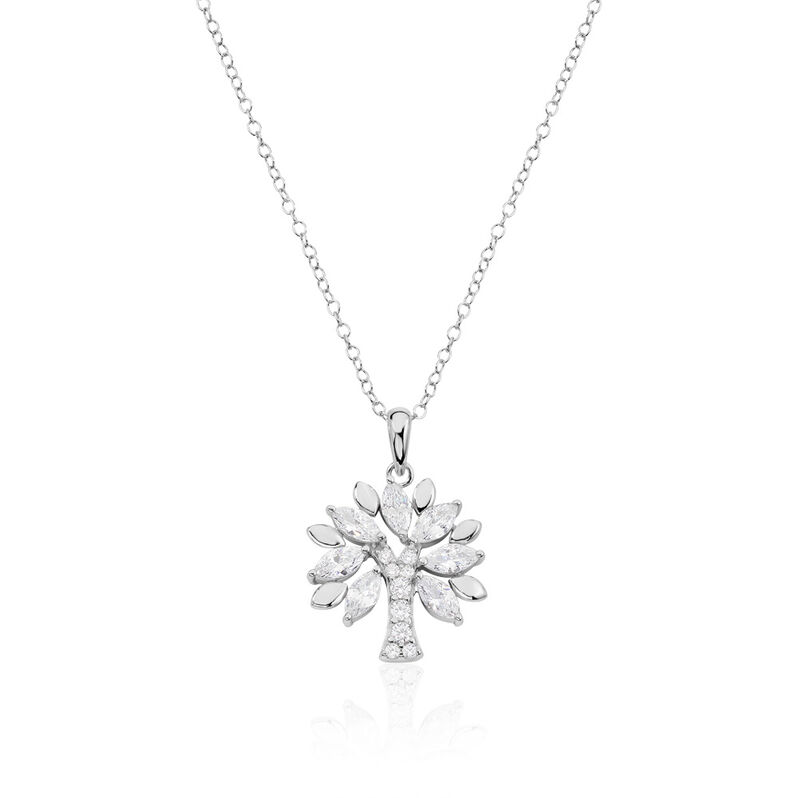 STELLA Damen Collier Silber 925 Zirkonia Wei&szlig; 1,45 ct B 1,2 mm - Halsketten Damen | OROVIVO