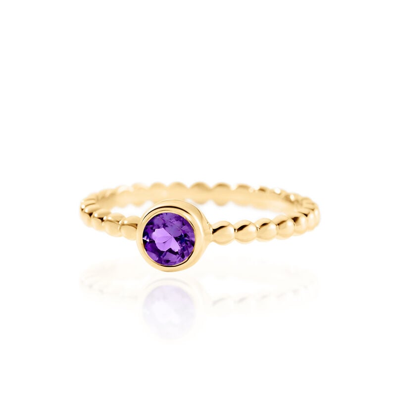 LYKKE Damen Ring Gold 375 (9 Karat) Amethyst Violett 0,25 ct Kreis - Solitärringe Damen | OROVIVO