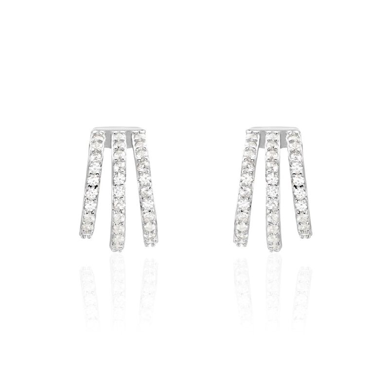 Boucles D'oreilles Pendantes Jachin Argent Weiss Oxyde De Zirconium - Spannringe Damen | OROVIVO