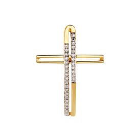 Anhänger Gold 750 Kreuz Diamant 0,0589ct - Kreuzanhänger  | OROVIVO