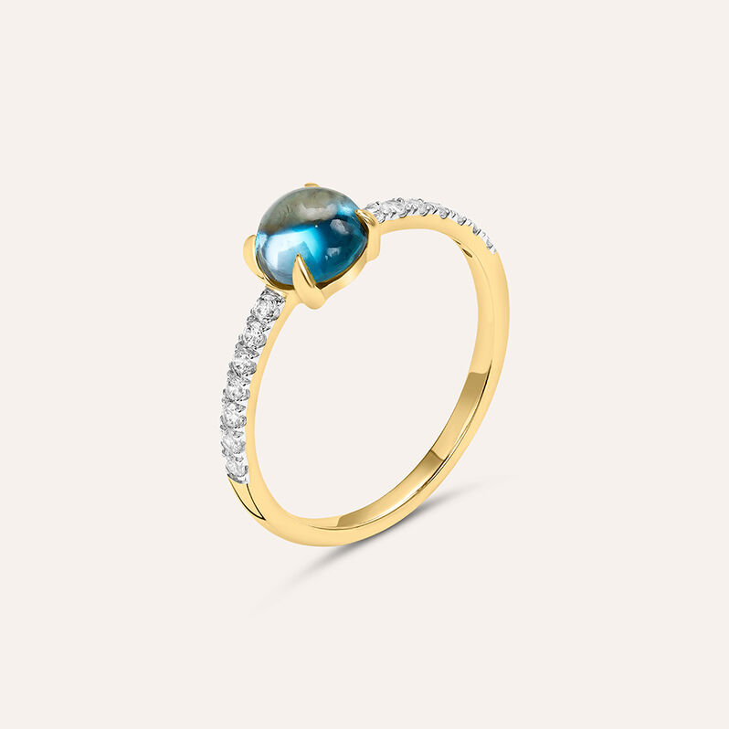 Anello Solitario Amélie Oro Giallo Topazio Cubic Zirconia - Spannringe Damen | OROVIVO