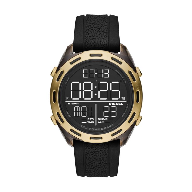 Orologio CRUSHER DIGITALE in acciaio e silicone nero e oro - Spannringe Herren | OROVIVO