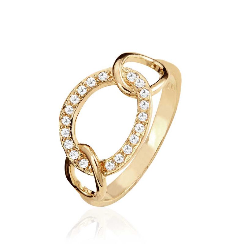Bague Sicilia Plaque Or Jaune Oxyde De Zirconium - Spannringe Damen | OROVIVO