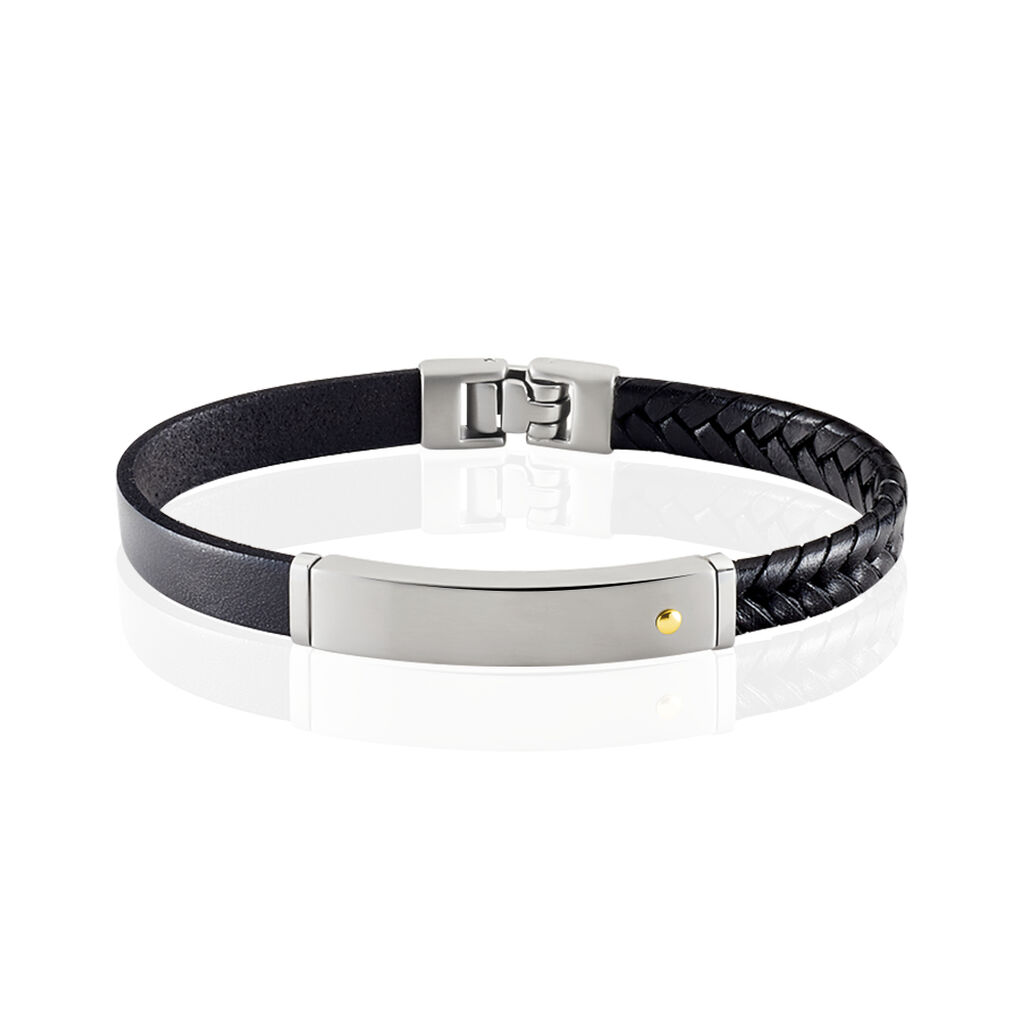 Bracelet Jourdan Vittorio Cuir Acier Or - Spannringe Herren | OROVIVO