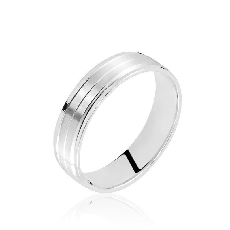 Alliance Basile Ruban Plat Or Blanc - Spannringe Unisex | OROVIVO