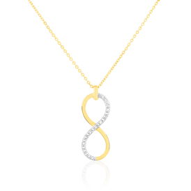 Damen Halskette Gold 375 Diamanten 0,012ct Infinity - Ketten mit Anhänger Damen | OROVIVO