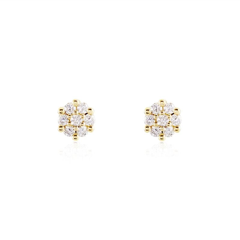 CAROCLA Damen Ohrstecker Gold 585 (14 Karat) Diamant Wei&szlig; 0,05 ct - Ohrstecker Damen | OROVIVO