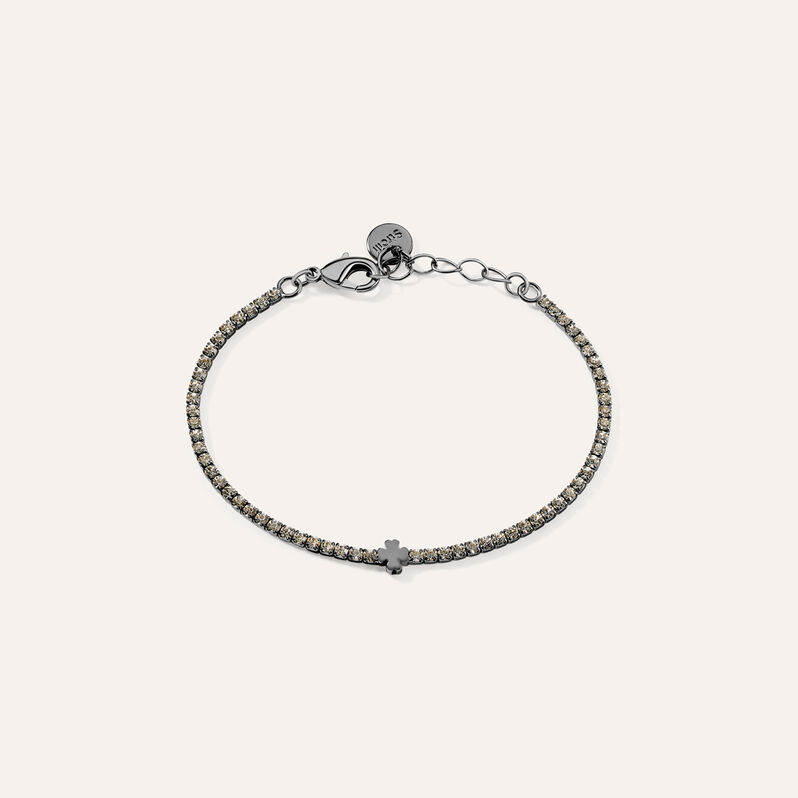 Bracciale Tennis Romantic Shine Metallo Nero Cristallo - Spannringe Damen | OROVIVO