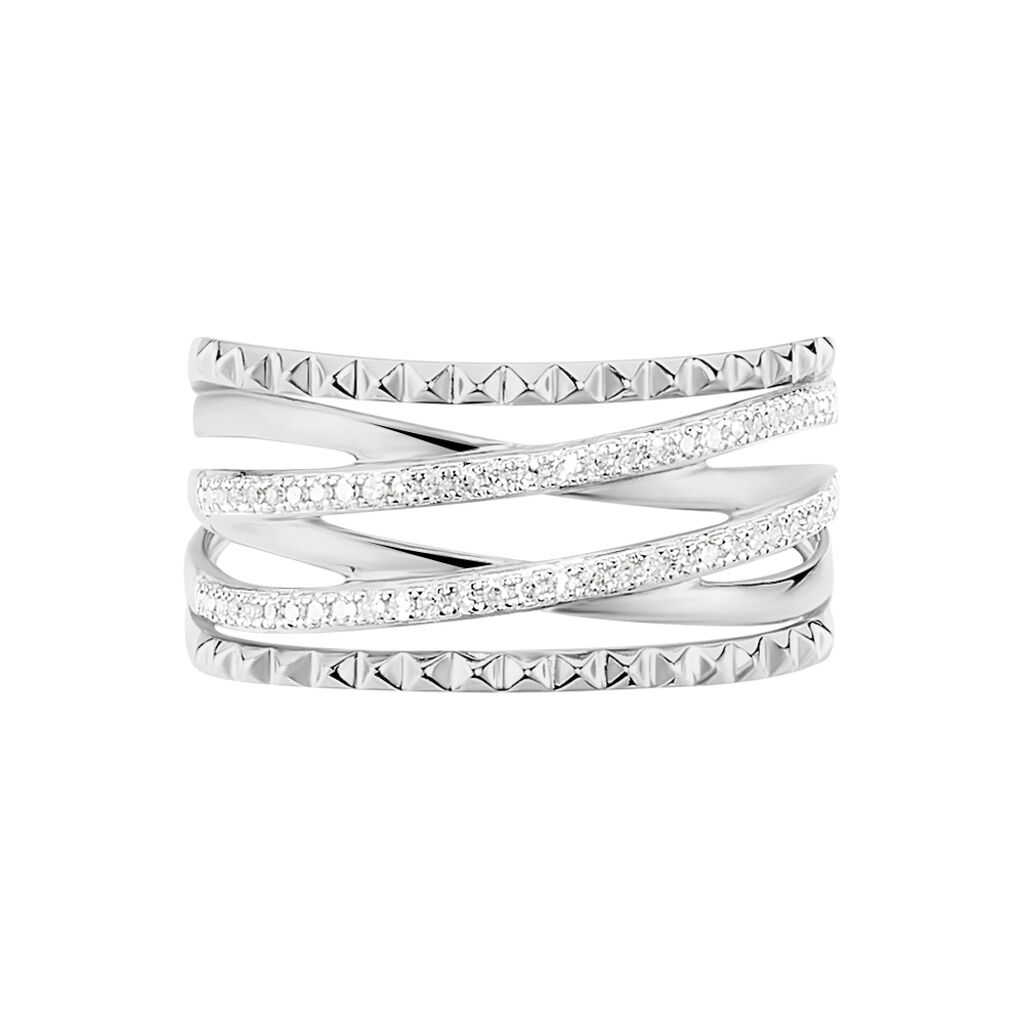 Bague Rock Or Blanc Diamant - Spannringe Damen | OROVIVO
