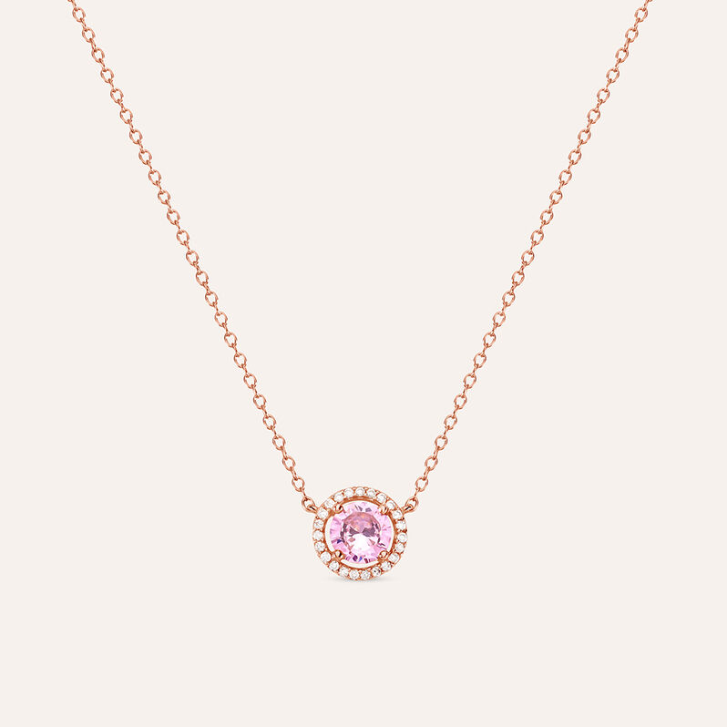 Collana Punto Luce Silver Rainbow Argento Rosa Cubic Zirconia - Spannringe Damen | OROVIVO