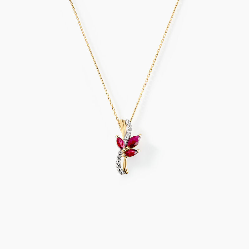 Collier Angie Or Jaune Rubis Diamant - Spannringe Damen | OROVIVO