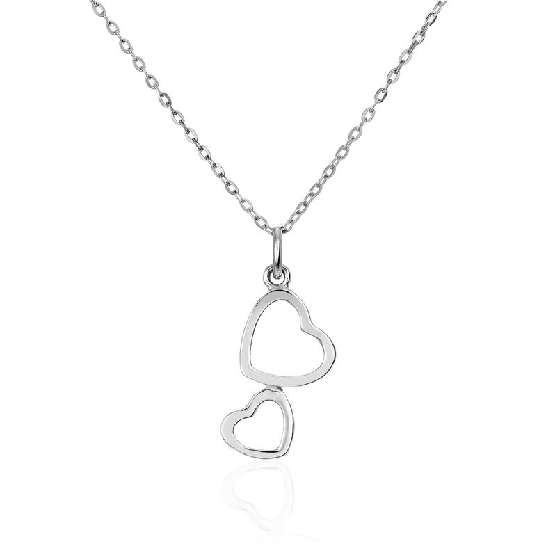 ESTINA Damen Collier Silber 925 Doppelherz - Halsketten Damen | OROVIVO