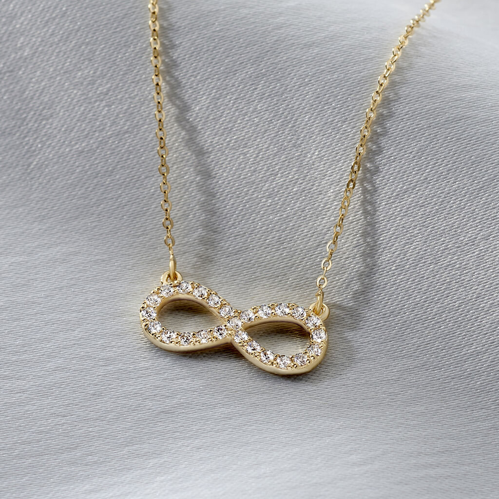 Damen Collier Gold 375 Zirkonia Unendlichkeit Klothilda - Halsketten Damen | OROVIVO