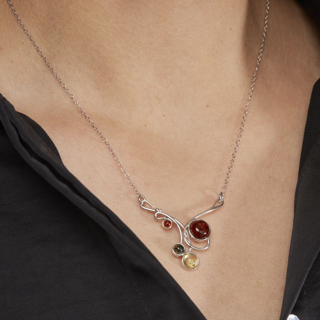 Collier Argent Et Ambre - Spannringe Damen | OROVIVO